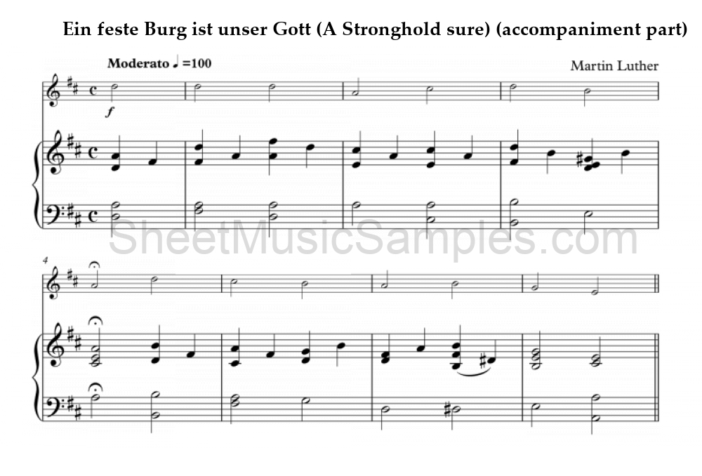 Ein feste Burg ist unser Gott (A Stronghold sure) (accompaniment part)