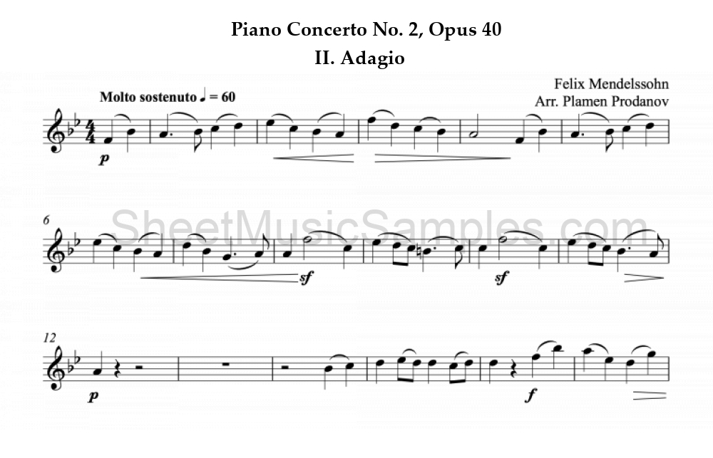 Piano Concerto No. 2, Opus 40 - II. Adagio