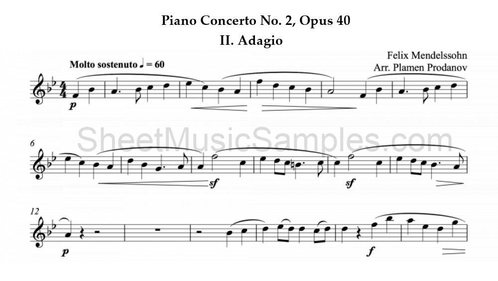 Piano Concerto No. 2, Opus 40 - II. Adagio