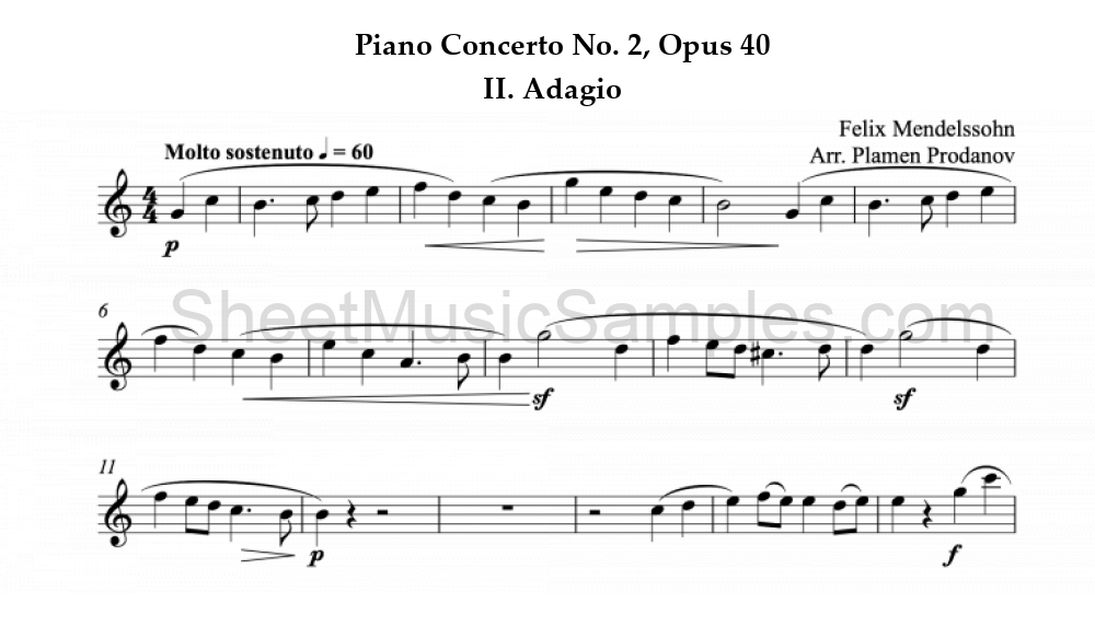 Piano Concerto No. 2, Opus 40 - II. Adagio