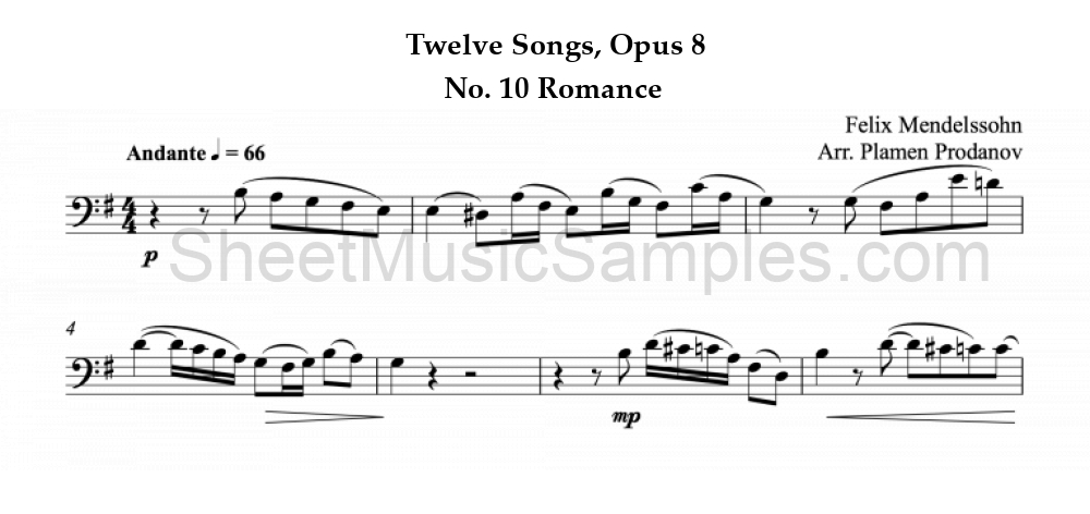 Twelve Songs, Opus 8 - No. 10 Romance