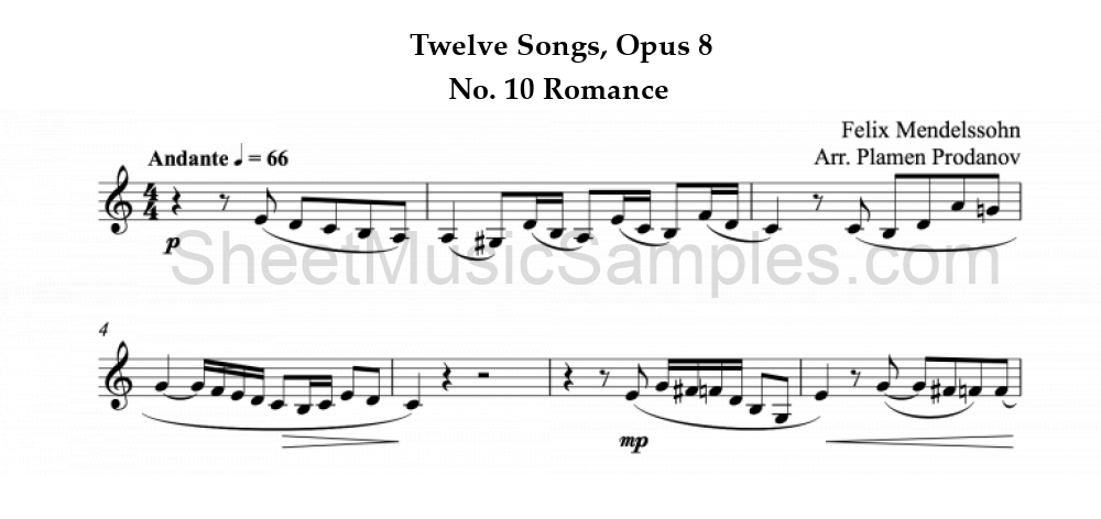 Twelve Songs, Opus 8 - No. 10 Romance