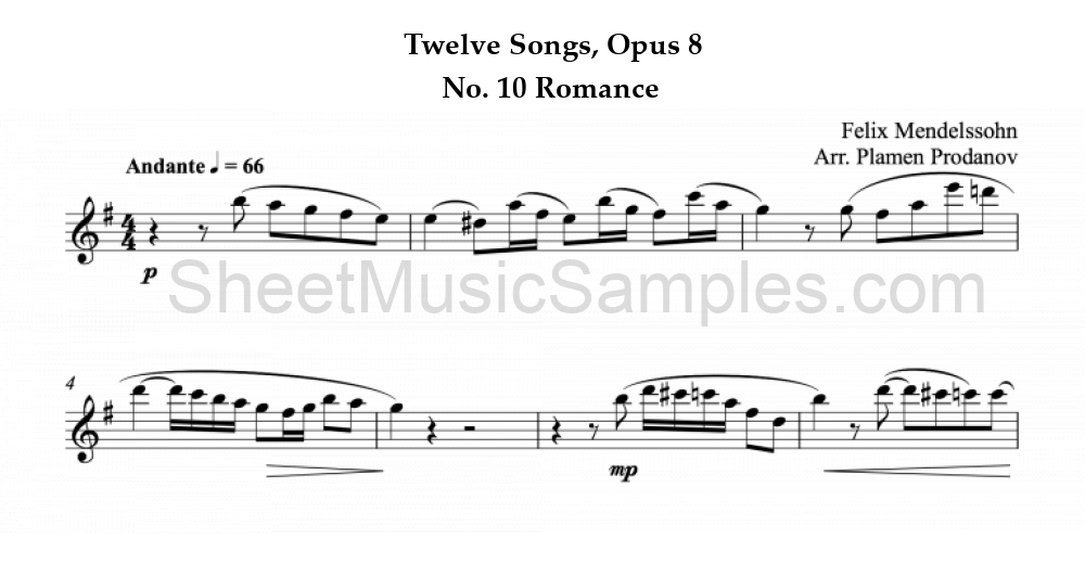 Twelve Songs, Opus 8 - No. 10 Romance