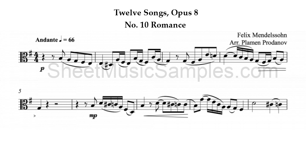 Twelve Songs, Opus 8 - No. 10 Romance