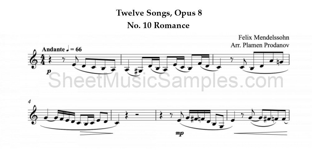 Twelve Songs, Opus 8 - No. 10 Romance