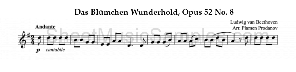 Das Blümchen Wunderhold, Opus 52 No. 8