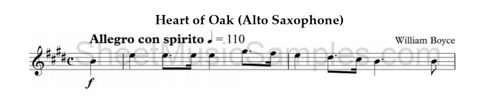 Heart of Oak (Alto Saxophone)