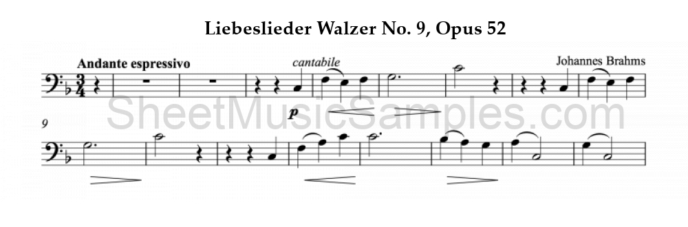 Liebeslieder Walzer No. 9, Opus 52