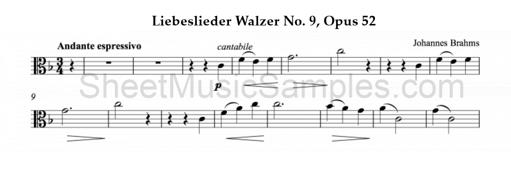 Liebeslieder Walzer No. 9, Opus 52