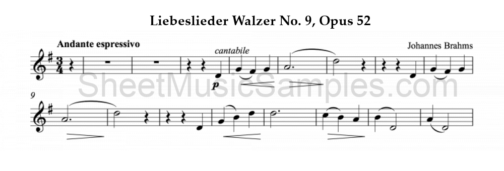 Liebeslieder Walzer No. 9, Opus 52