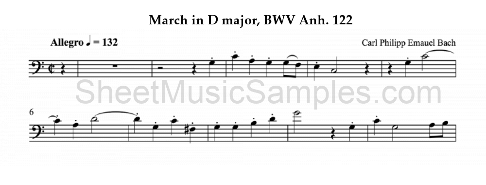 March in D major, BWV Anh. 122