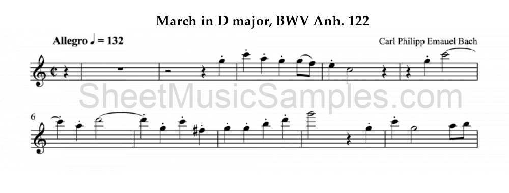 March in D major, BWV Anh. 122