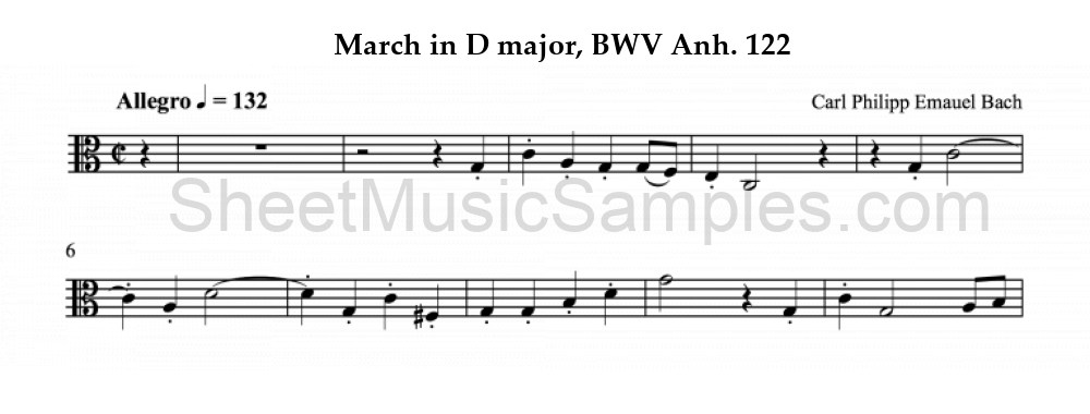 March in D major, BWV Anh. 122