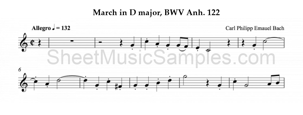 March in D major, BWV Anh. 122