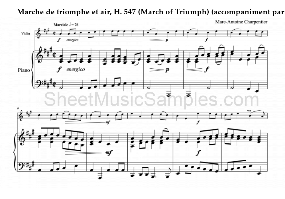 Marche de triomphe et air, H. 547 (March of Triumph) (accompaniment part)