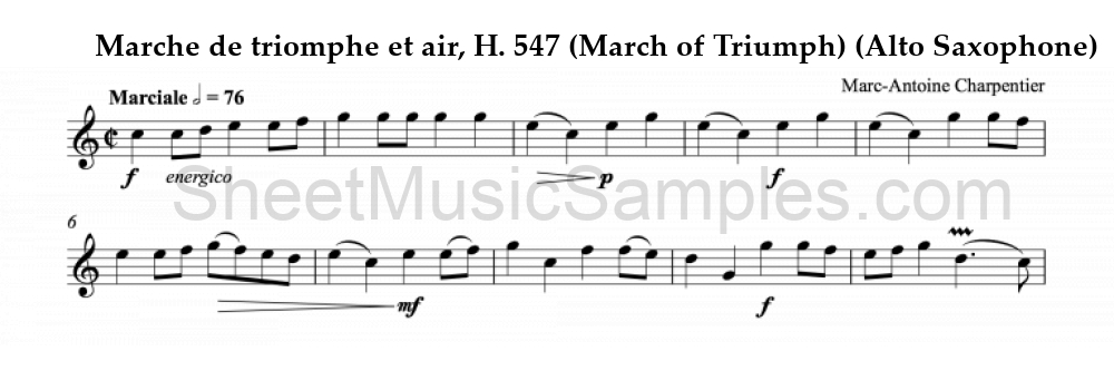 Marche de triomphe et air, H. 547 (March of Triumph) (Alto Saxophone)