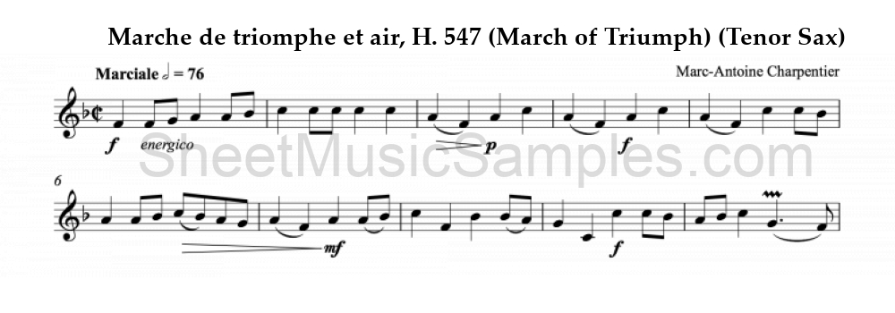 Marche de triomphe et air, H. 547 (March of Triumph) (Tenor Sax)