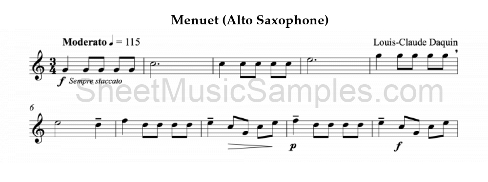 Menuet (Alto Saxophone)