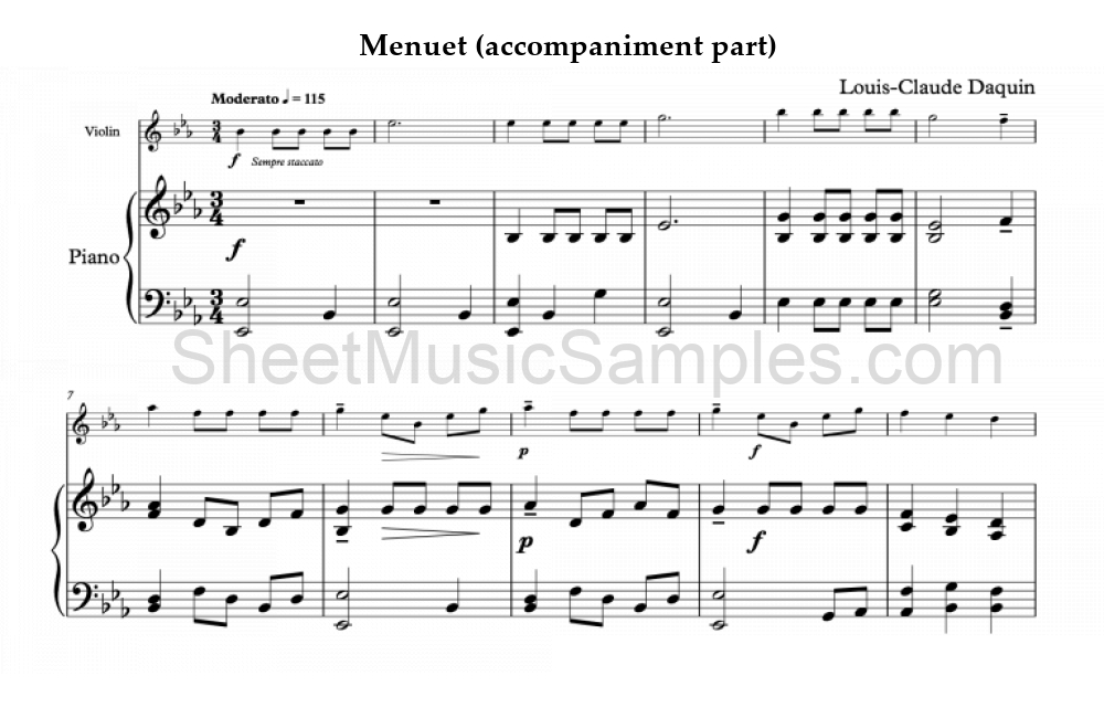 Menuet (accompaniment part)