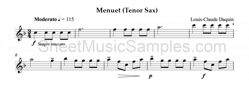 Menuet (Tenor Sax)