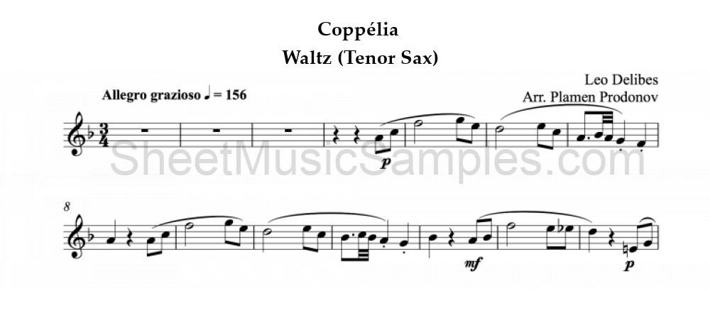 Coppélia - Waltz (Tenor Sax)