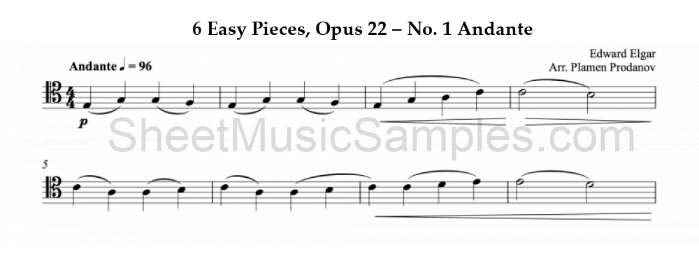 6 Easy Pieces, Opus 22 – No. 1 Andante