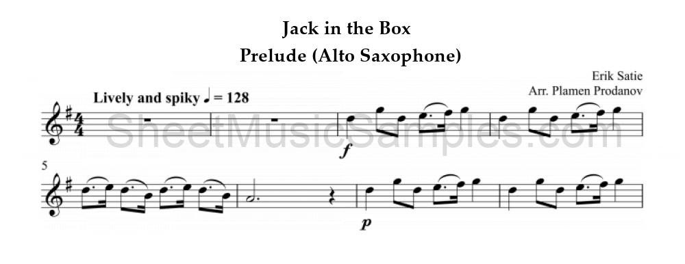 Jack in the Box - Prelude (Alto Saxophone)