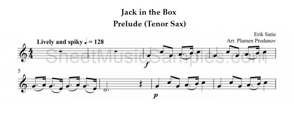 Jack in the Box - Prelude (Tenor Sax)