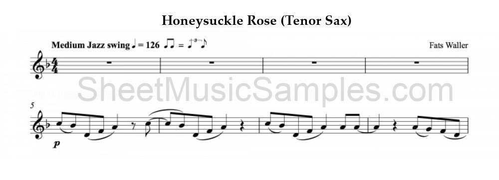 Honeysuckle Rose (Tenor Sax)