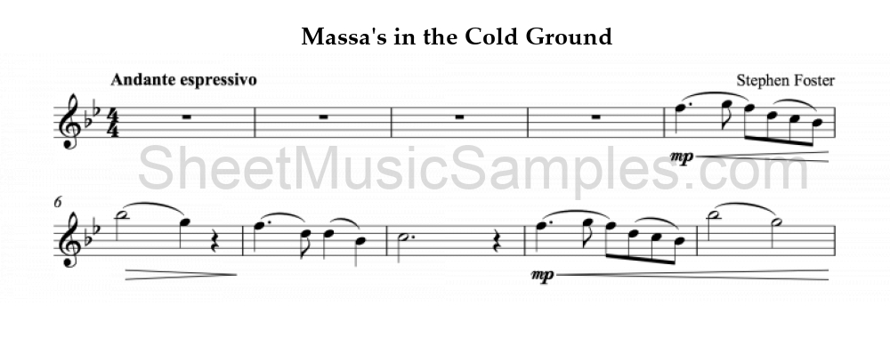 Massa's in the Cold Ground