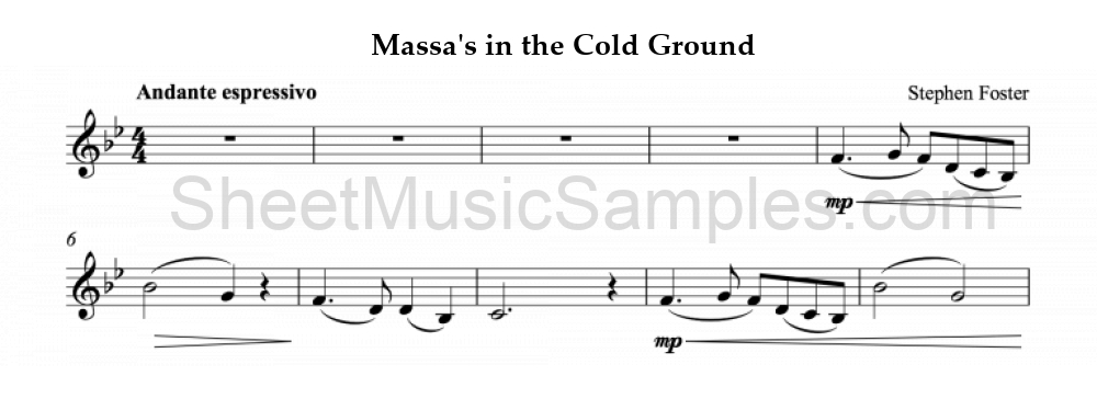 Massa's in the Cold Ground