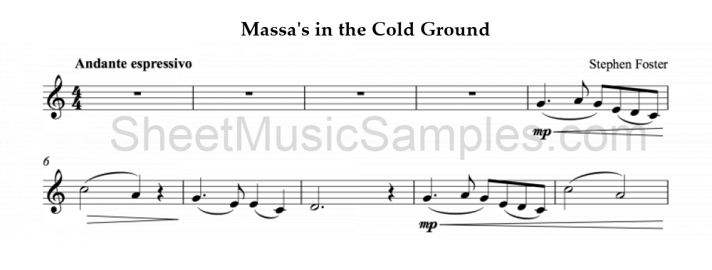 Massa's in the Cold Ground