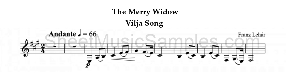 The Merry Widow - Vilja Song