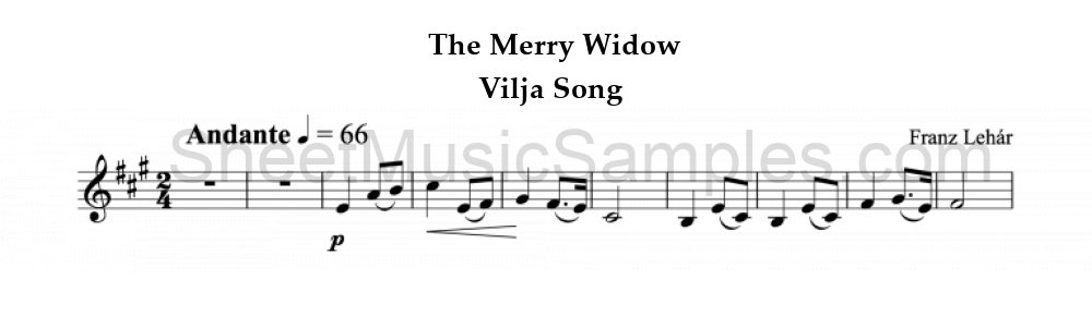 The Merry Widow - Vilja Song