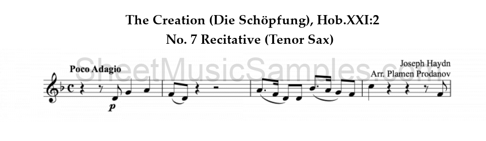 The Creation (Die Schöpfung), Hob.XXI:2 - No. 7 Recitative (Tenor Sax)