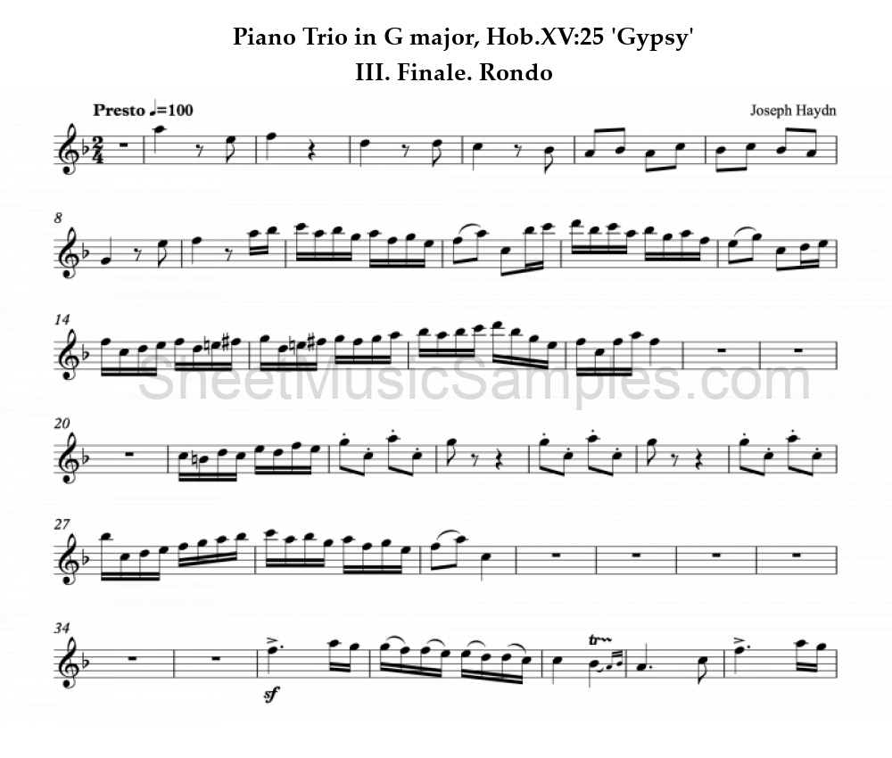 Piano Trio in G major, Hob.XV:25 'Gypsy' - III. Finale. Rondo