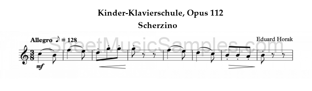 Kinder-Klavierschule, Opus 112 - Scherzino