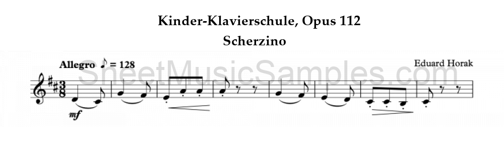 Kinder-Klavierschule, Opus 112 - Scherzino