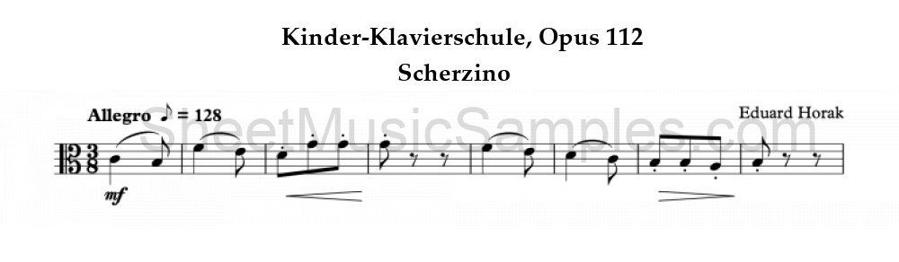 Kinder-Klavierschule, Opus 112 - Scherzino