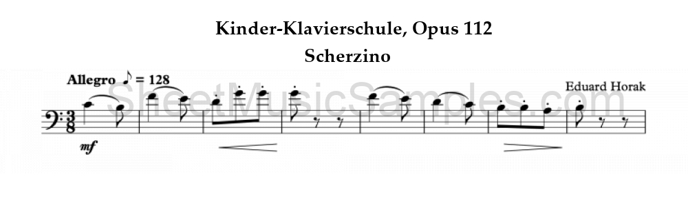 Kinder-Klavierschule, Opus 112 - Scherzino