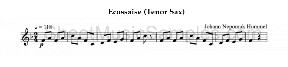 Ecossaise (Tenor Sax)