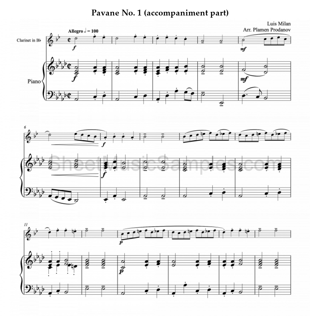 Pavane No. 1 (accompaniment part)