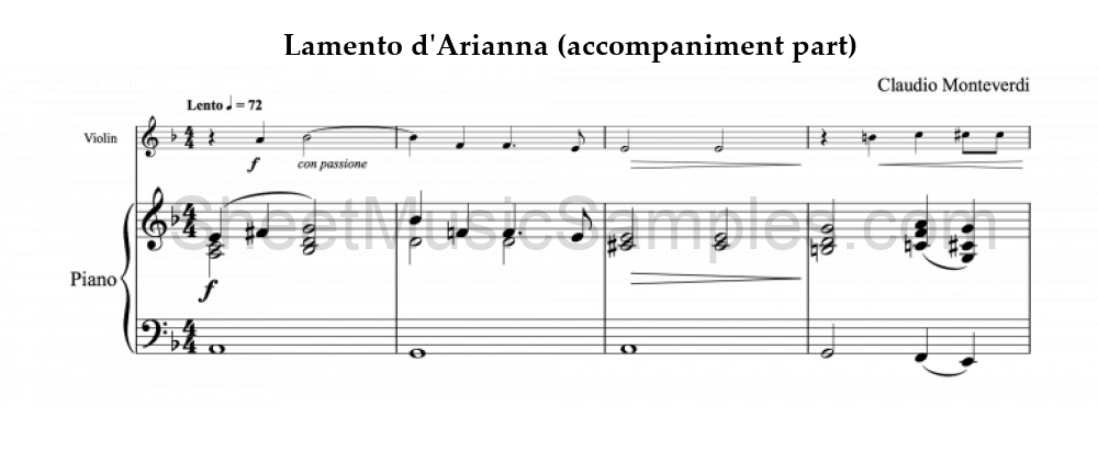 Lamento d'Arianna (accompaniment part)