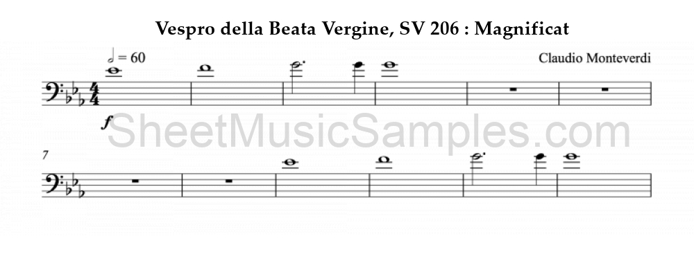 Vespro della Beata Vergine, SV 206 : Magnificat