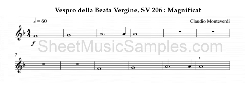 Vespro della Beata Vergine, SV 206 : Magnificat