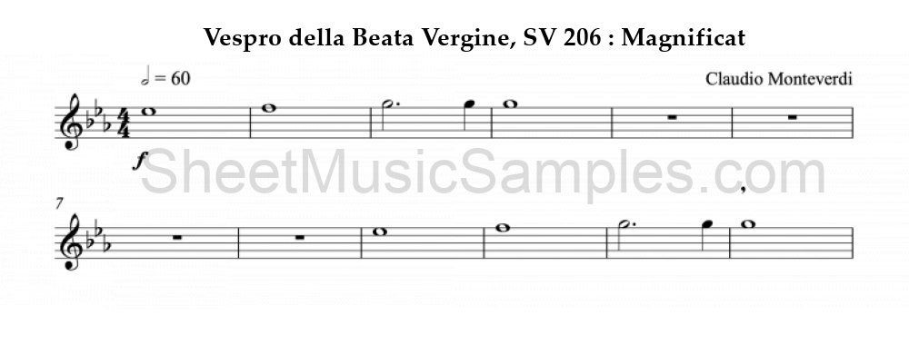 Vespro della Beata Vergine, SV 206 : Magnificat