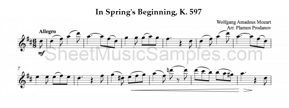 In Spring's Beginning, K. 597