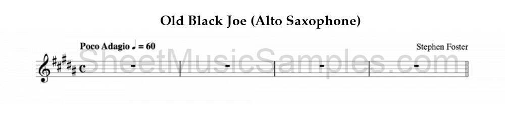 Old Black Joe (Alto Saxophone)