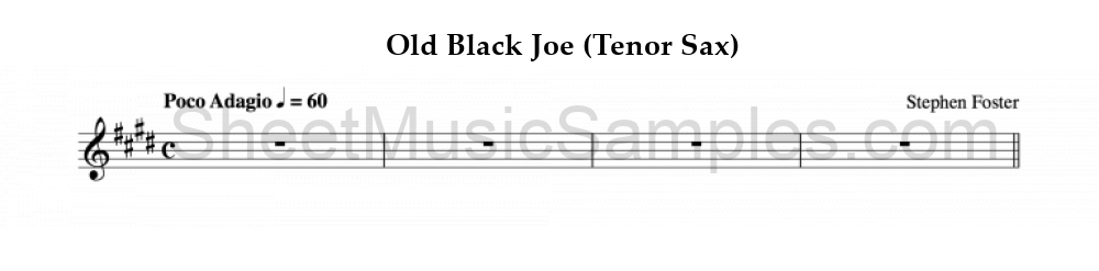 Old Black Joe (Tenor Sax)