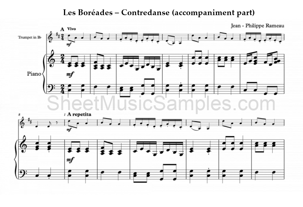 Les Boréades – Contredanse (accompaniment part)